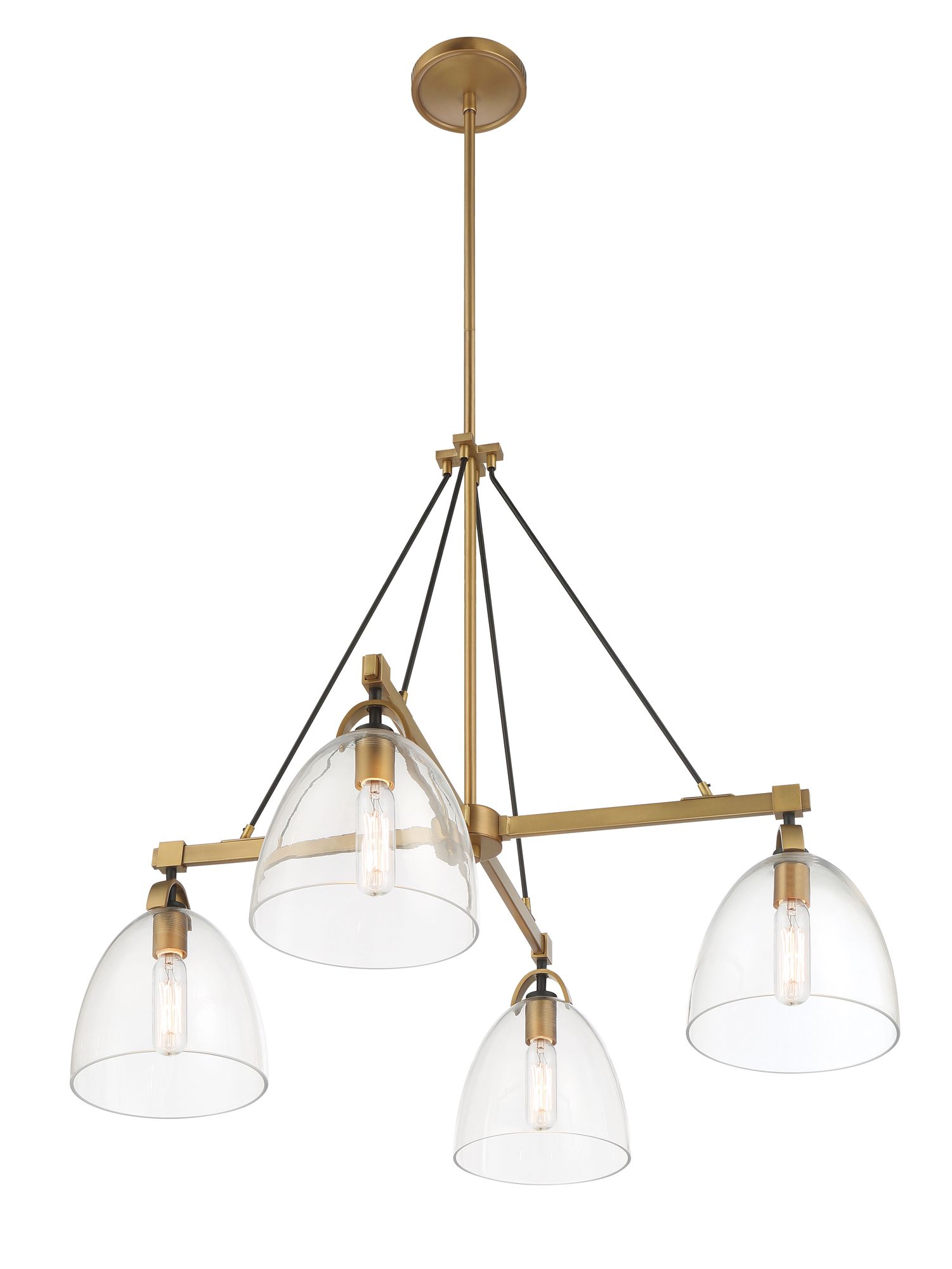 Image 7 Minka-Lavery Sommersby 4-Light 30-in Brass and Black Chandelier with Shades more views