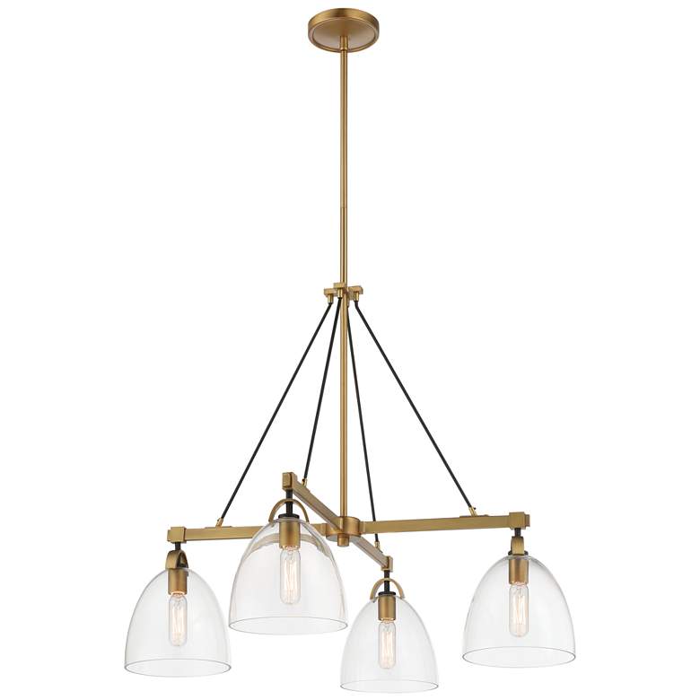 Image 1 Minka-Lavery Sommersby 4-Light 30-in Brass and Matte Black Chandelier
