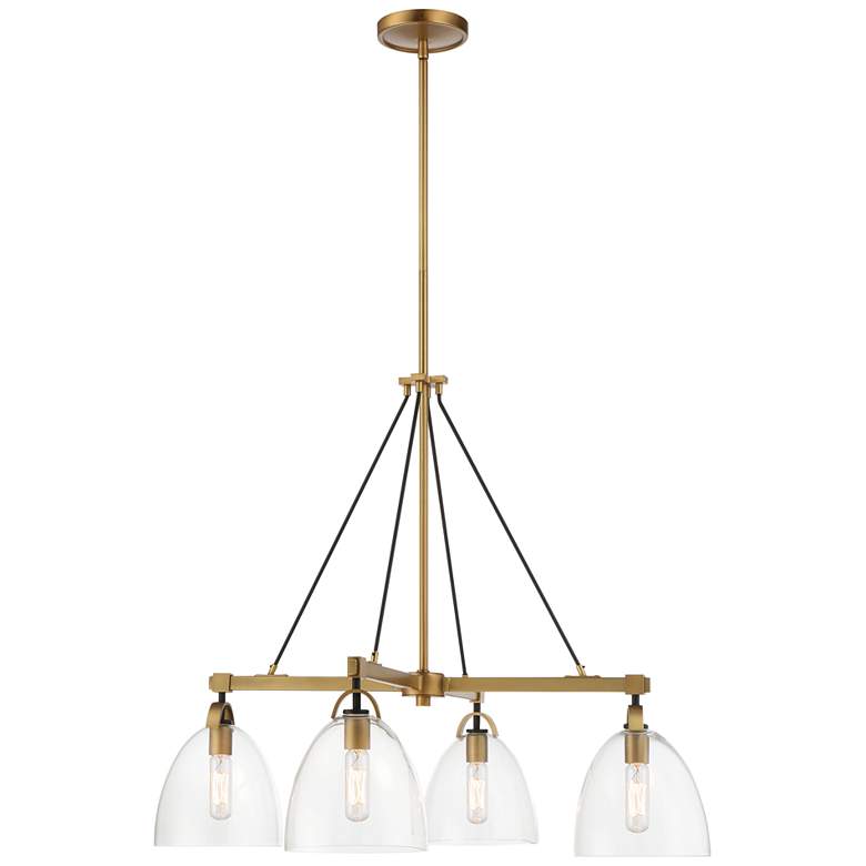 Image 2 Minka-Lavery Sommersby 4-Light 30-in Brass and Matte Black Chandelier more views