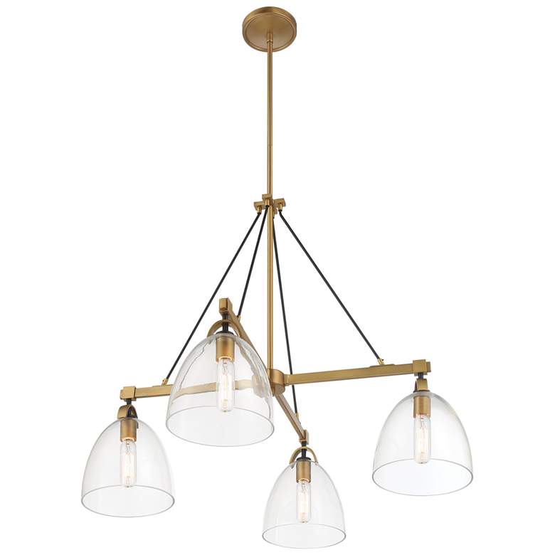 Image 6 Minka-Lavery Sommersby 4-Light 30-in Brass and Matte Black Chandelier more views