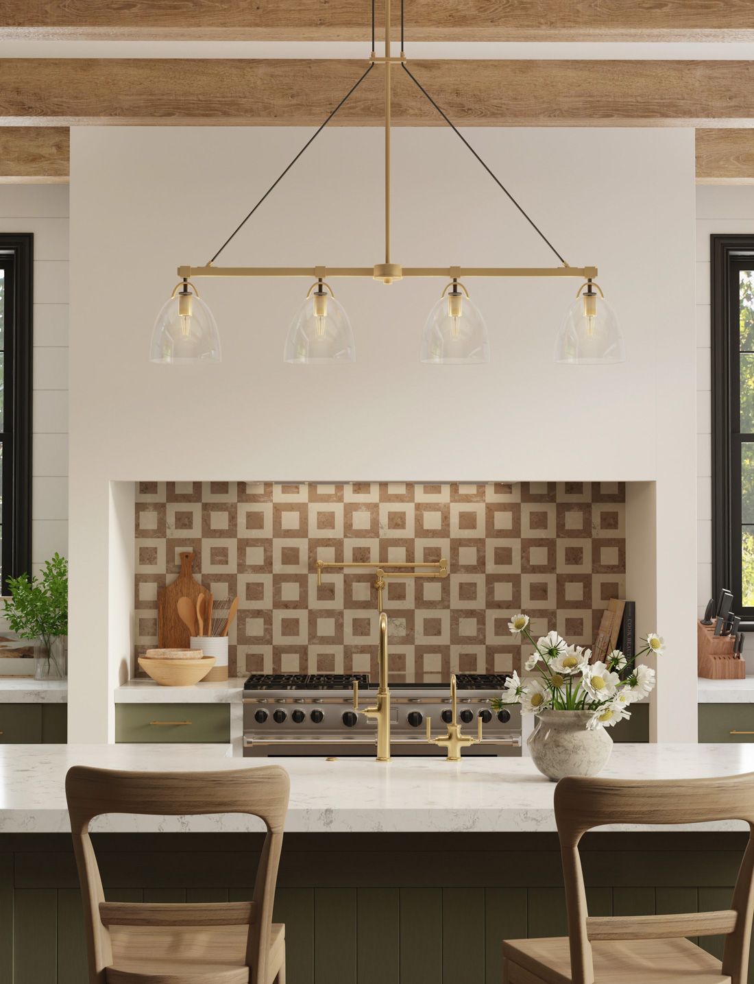 Image 4 Minka-Lavery Sommersby 4-Light 46-in Brass and Black Linear Chandelier more views