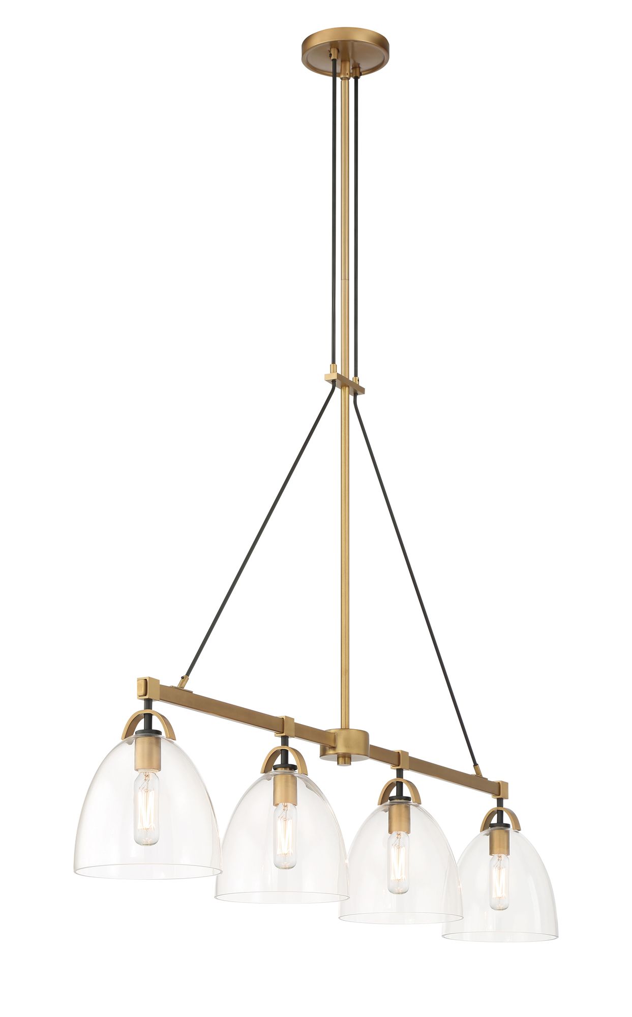 Image 6 Minka-Lavery Sommersby 4-Light 46-in Brass and Black Linear Chandelier more views