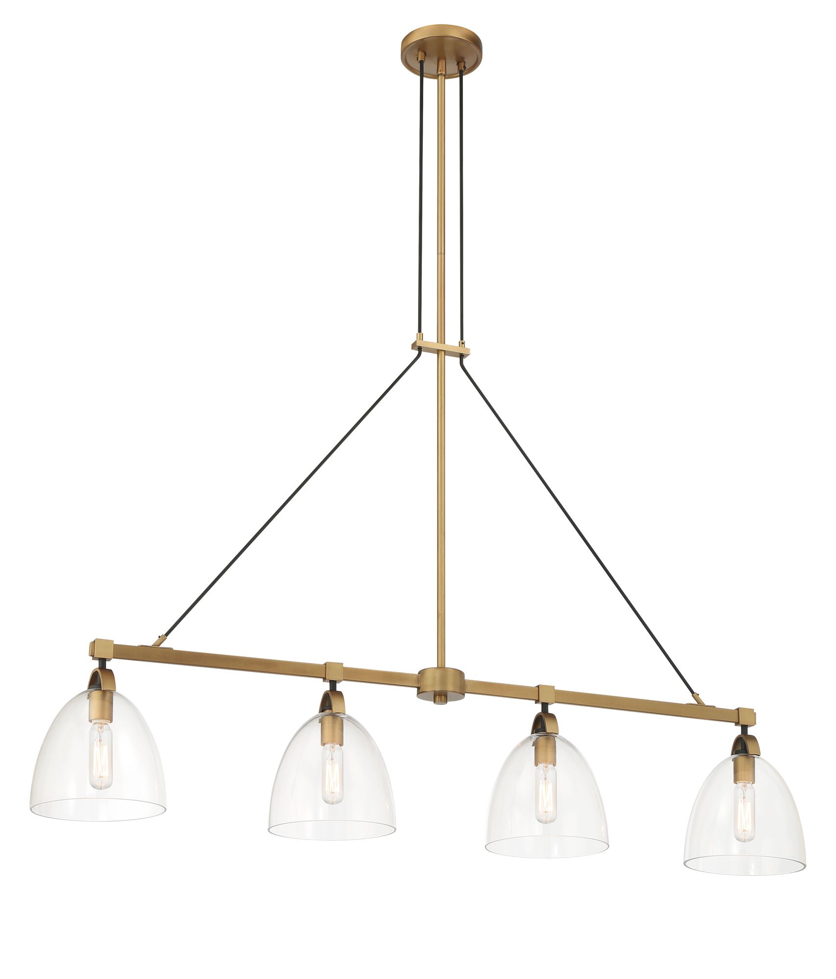 Minka-Lavery Sommersby 4-Light 46-in Brass and Black Linear Chandelier