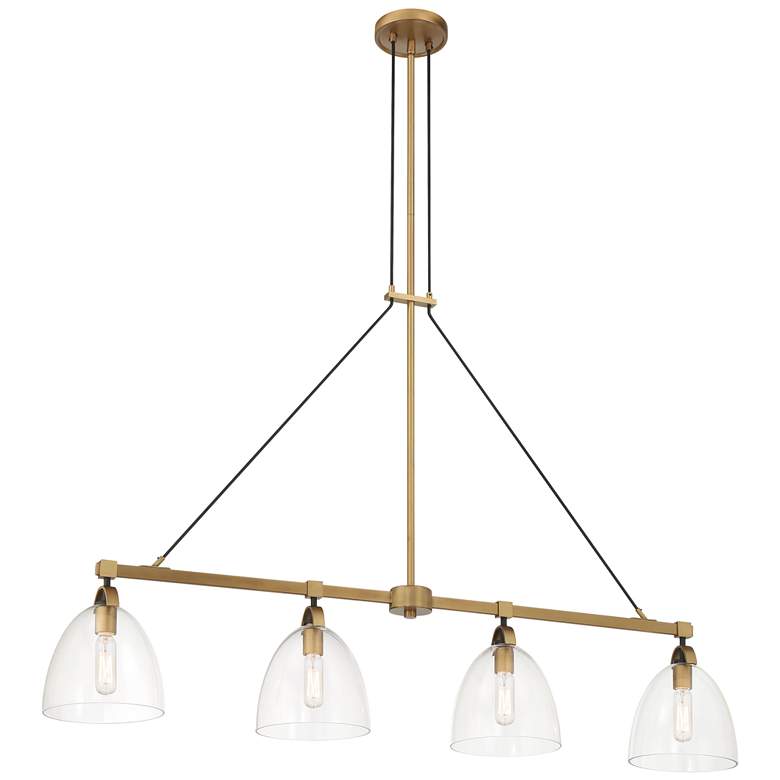 Image 1 Minka-Lavery Sommersby 4-Light 46-in Brass and Matte Black Chandelier