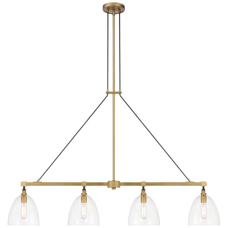 Image 2 Minka-Lavery Sommersby 4-Light 46-in Brass and Matte Black Chandelier more views