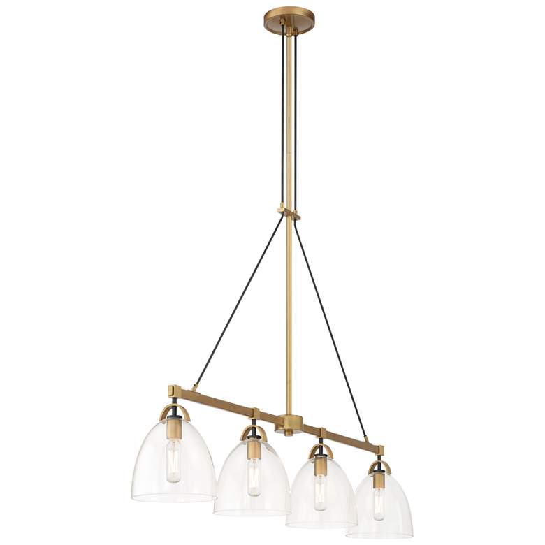 Image 5 Minka-Lavery Sommersby 4-Light 46-in Brass and Matte Black Chandelier more views