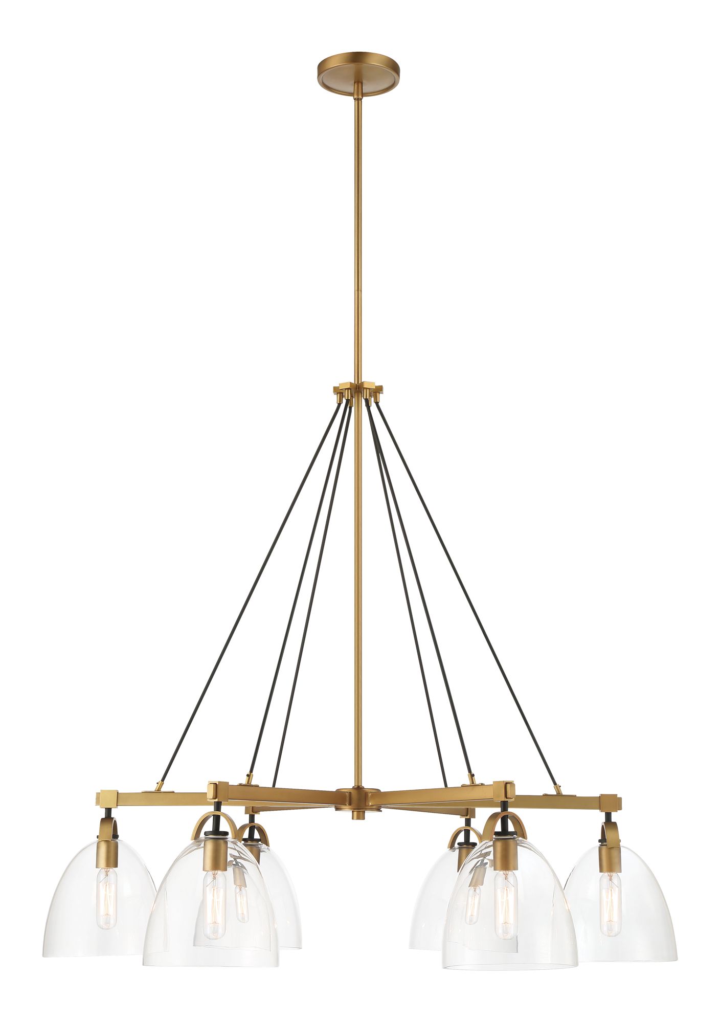 Image 3 Minka-Lavery Sommersby 6-Light 36-in Brass and Black Chandelier with Shades more views