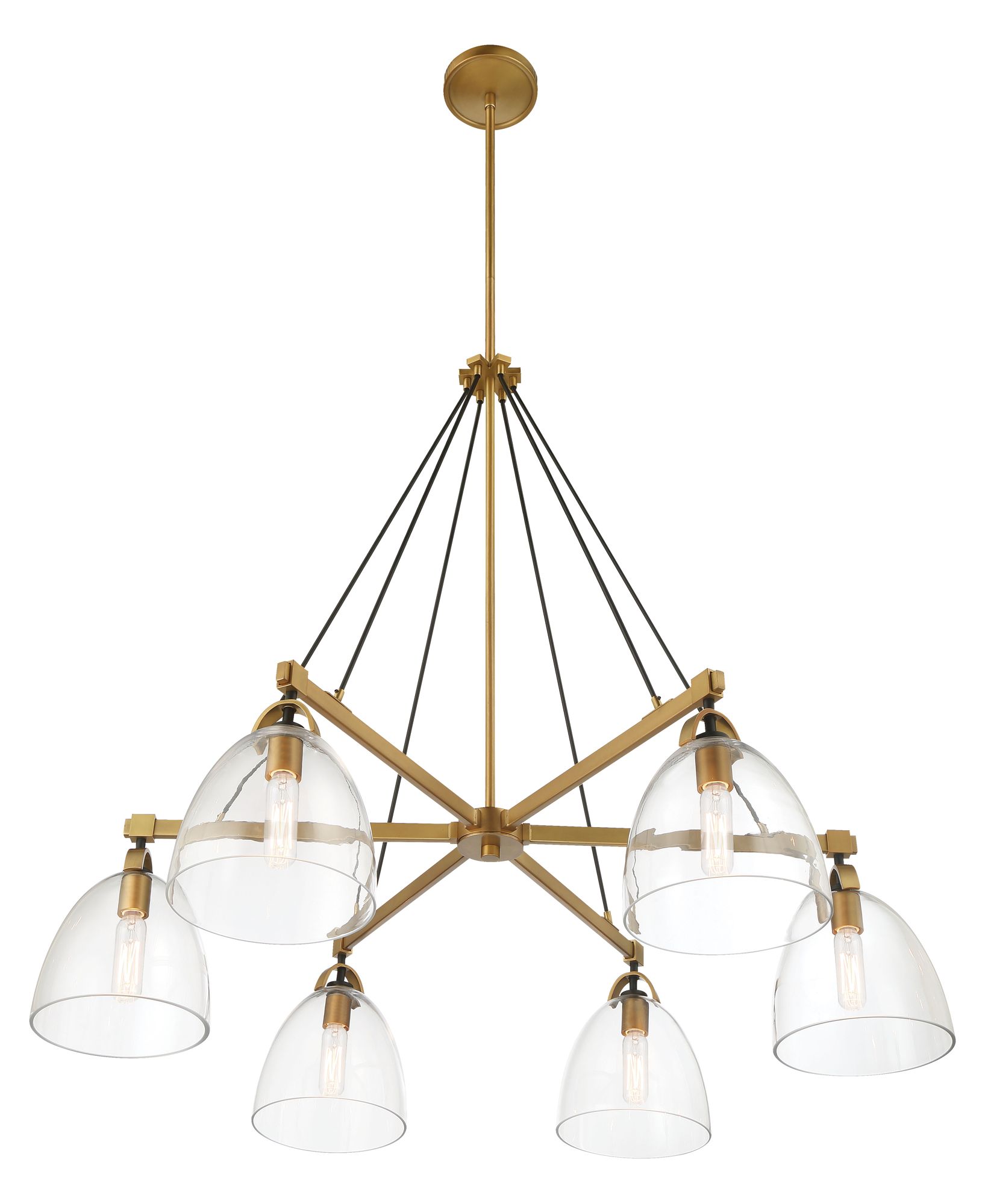 Image 6 Minka-Lavery Sommersby 6-Light 36-in Brass and Black Chandelier with Shades more views