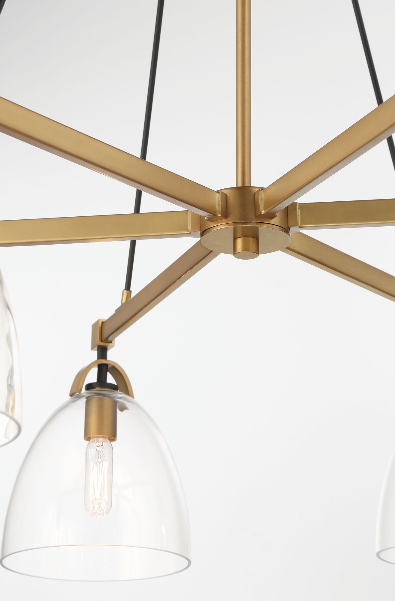 Minka-Lavery Sommersby 6-Light 36-in Brass and Black Chandelier with Shades