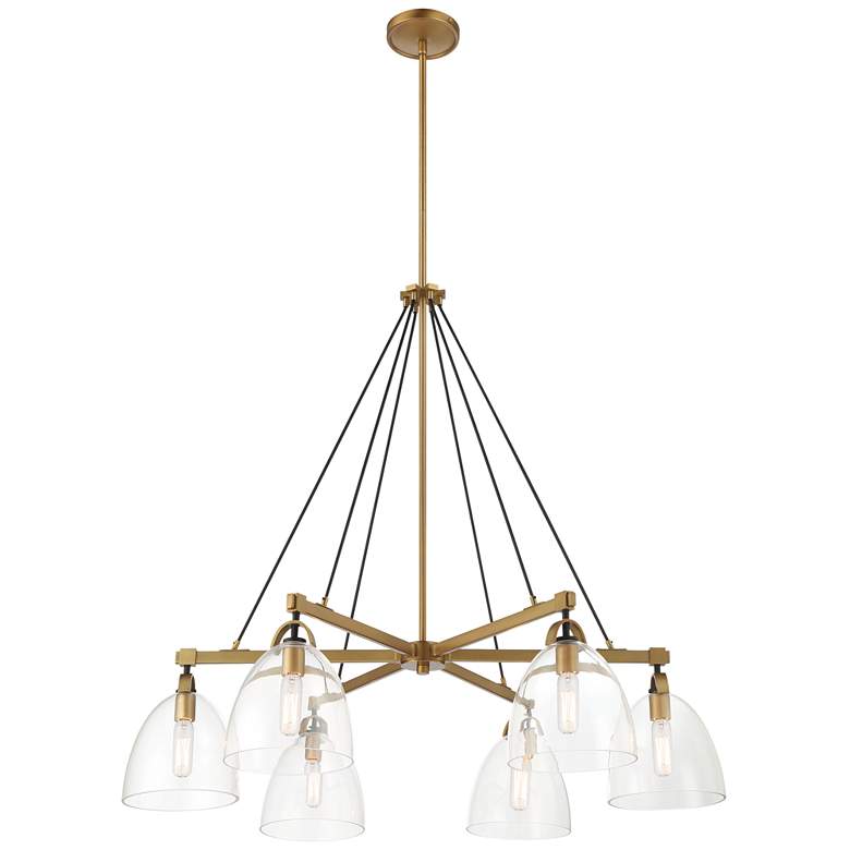 Image 1 Minka-Lavery Sommersby 6-Light 36-in Brass and Matte Black Chandelier