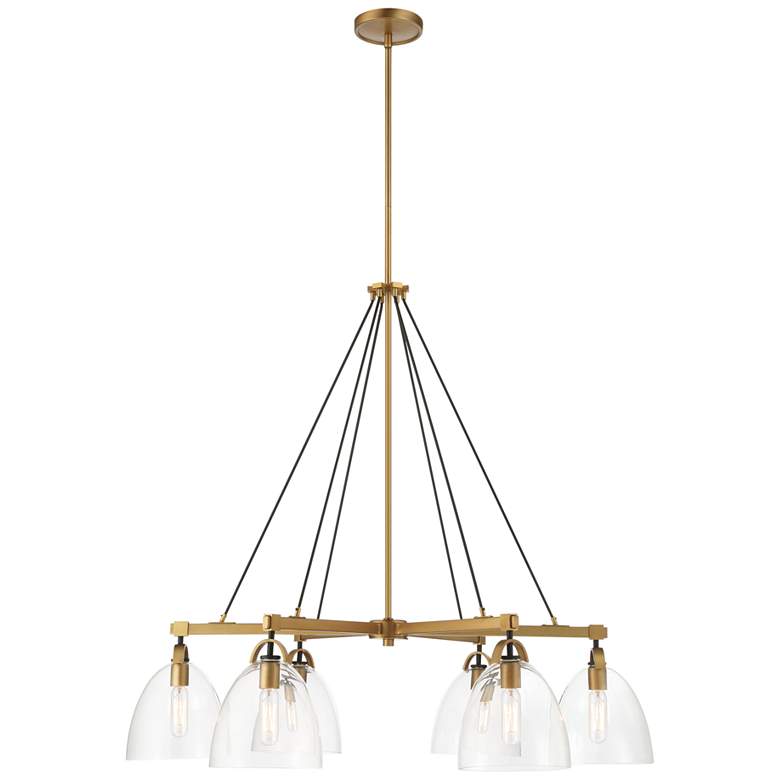 Image 2 Minka-Lavery Sommersby 6-Light 36-in Brass and Matte Black Chandelier more views