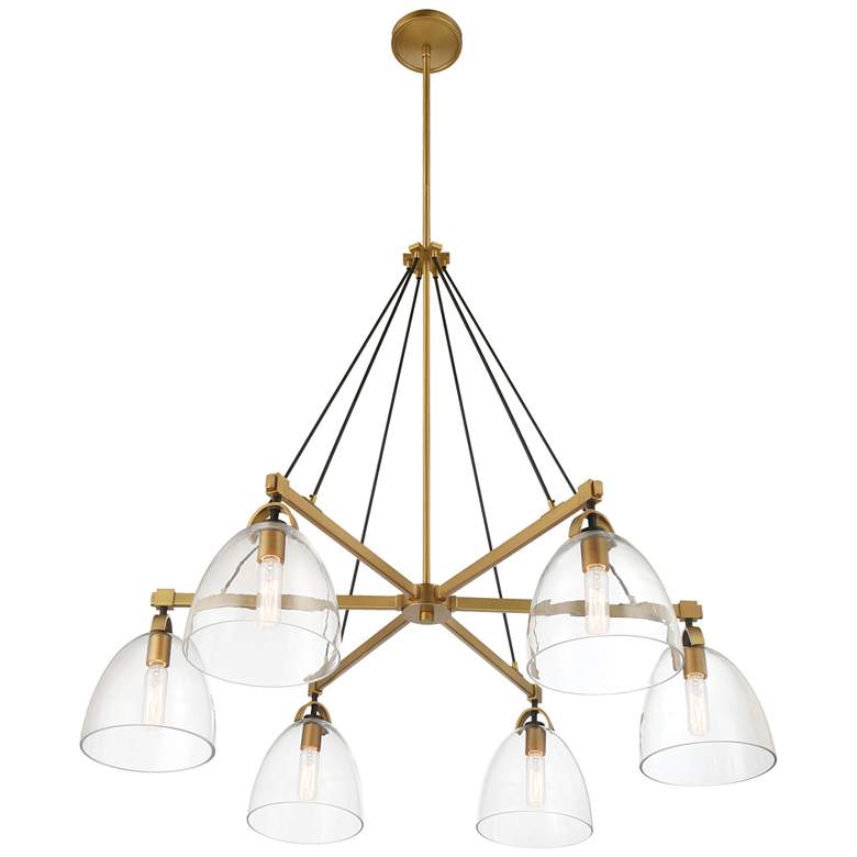 Image 5 Minka-Lavery Sommersby 6-Light 36-in Brass and Matte Black Chandelier more views