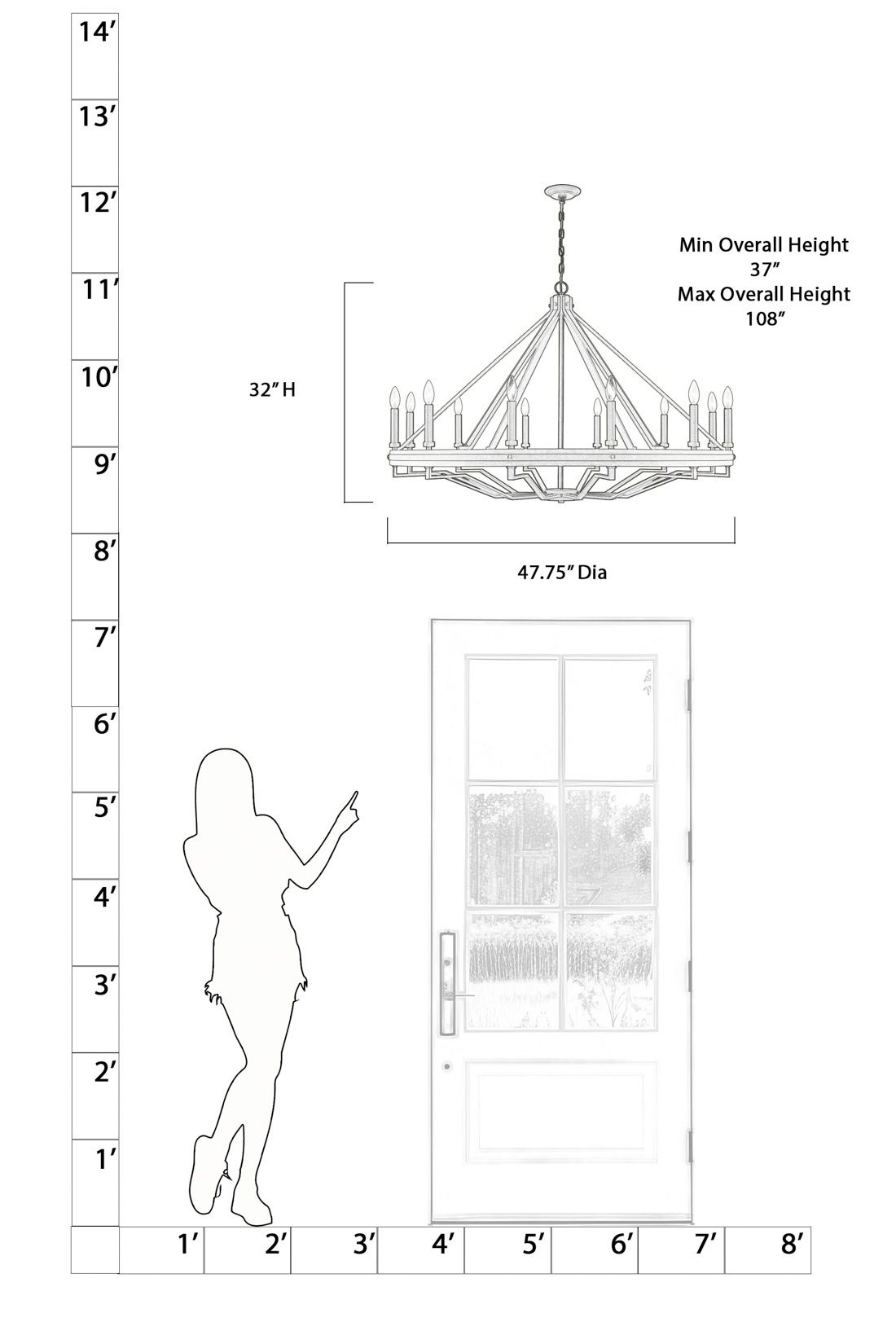Image 5 Minka-Lavery Sonoma 12-Lt 47.75-in Dark Bronze and Natural Wood Chandelier more views