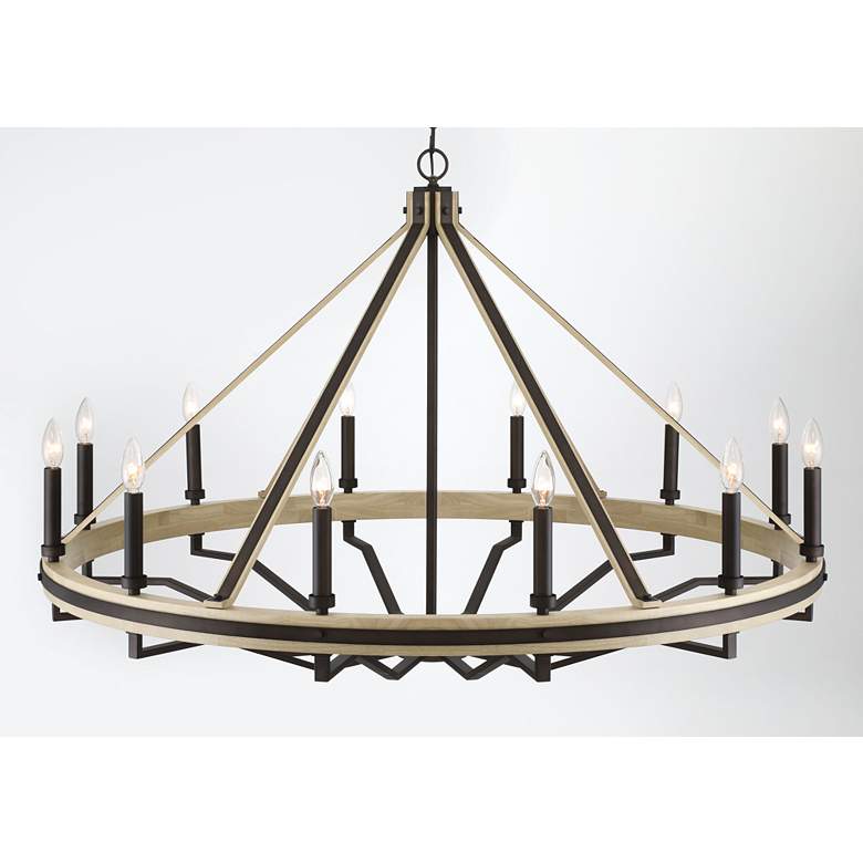 Image 3 Minka-Lavery Sonoma 47 3/4" Bronze and Wood 12-Light Ring Chandelier more views