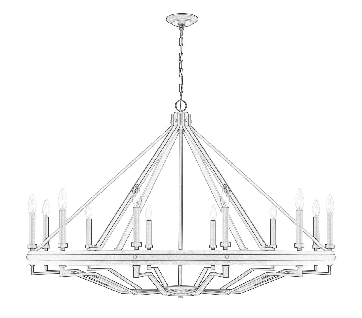 Image 6 Minka-Lavery Sonoma 47 3/4" Bronze and Wood 12-Light Ring Chandelier more views