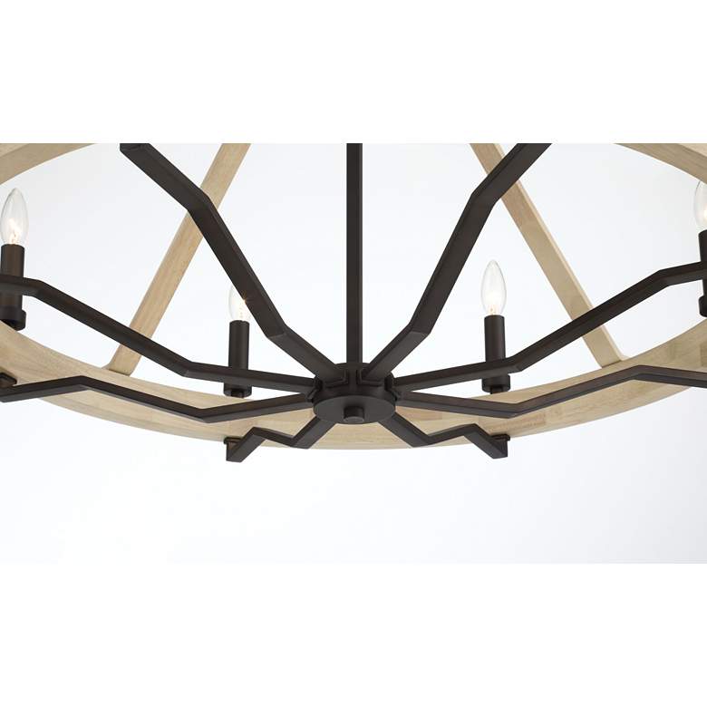 Image 3 Minka-Lavery Sonoma 8-Light 34-in Bronze and Natural Solid Wood Chandelier more views