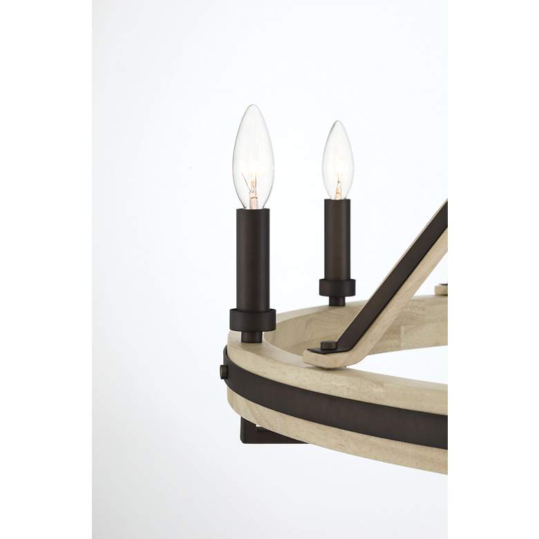 Image 4 Minka-Lavery Sonoma 8-Light 34-in Bronze and Natural Solid Wood Chandelier more views