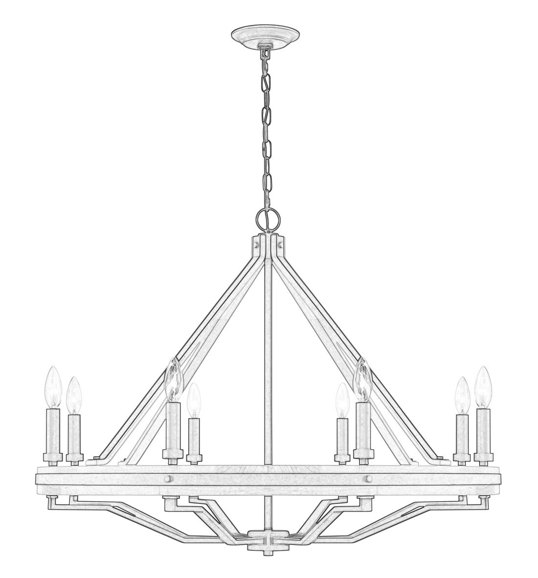 Image 6 Minka-Lavery Sonoma 8-Light 34-in Dark Bronze and Natural Wood Chandelier more views