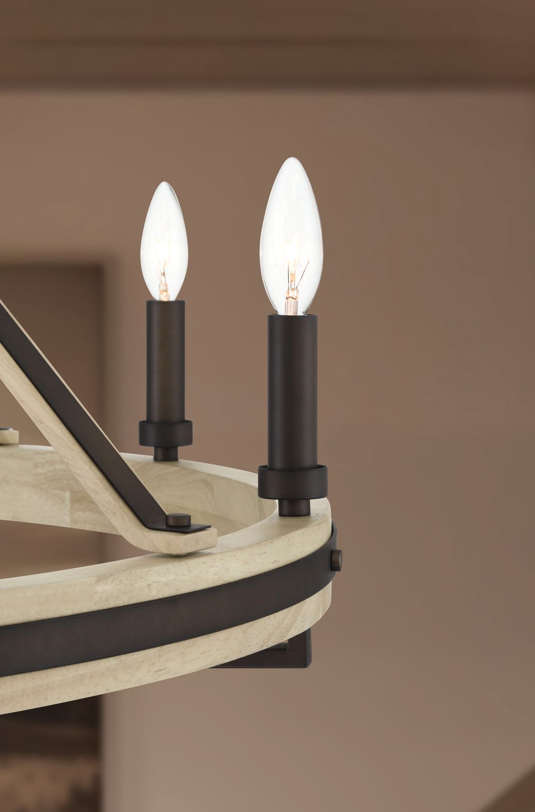 Image 7 Minka-Lavery Sonoma 8-Light 34-in Dark Bronze and Natural Wood Chandelier more views