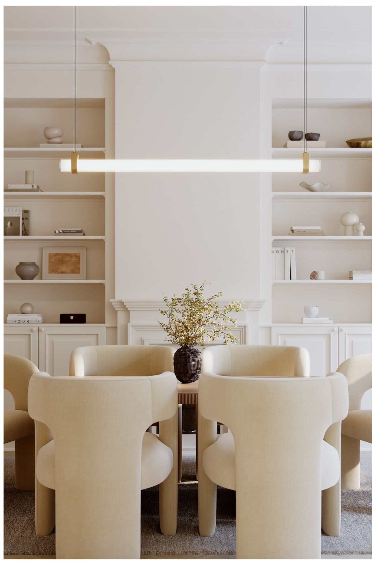 Thumbnail4 of Minka Lavery Sorelle LED 58-in Legacy Brass Linear Chandelier with Shade more views