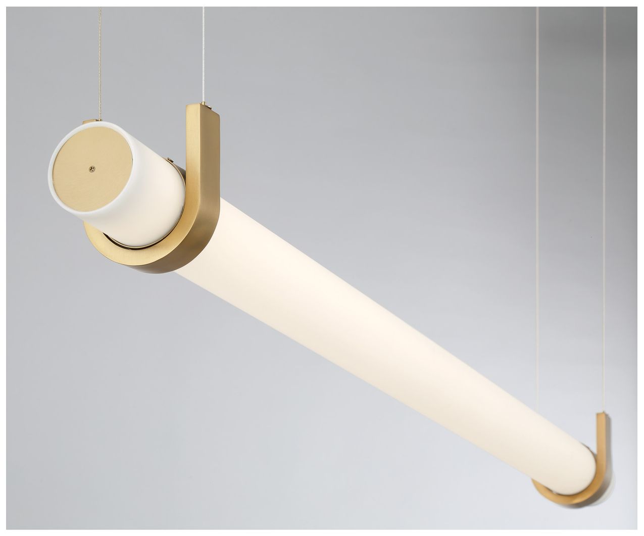 Minka Lavery Sorelle LED 58-in Legacy Brass Linear Chandelier with Shade