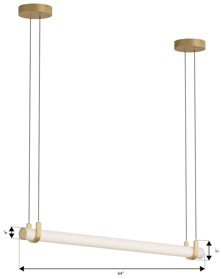 Minka Lavery Sorelle LED 58-in Legacy Brass Linear Chandelier with Shade