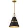 Minka Lavery Springfield 1-Light 12-in Brass and Black Pending Lighting