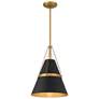 2_Minka Lavery Springfield 1-Light 12-in Brass and Black Pending Lighting more views
