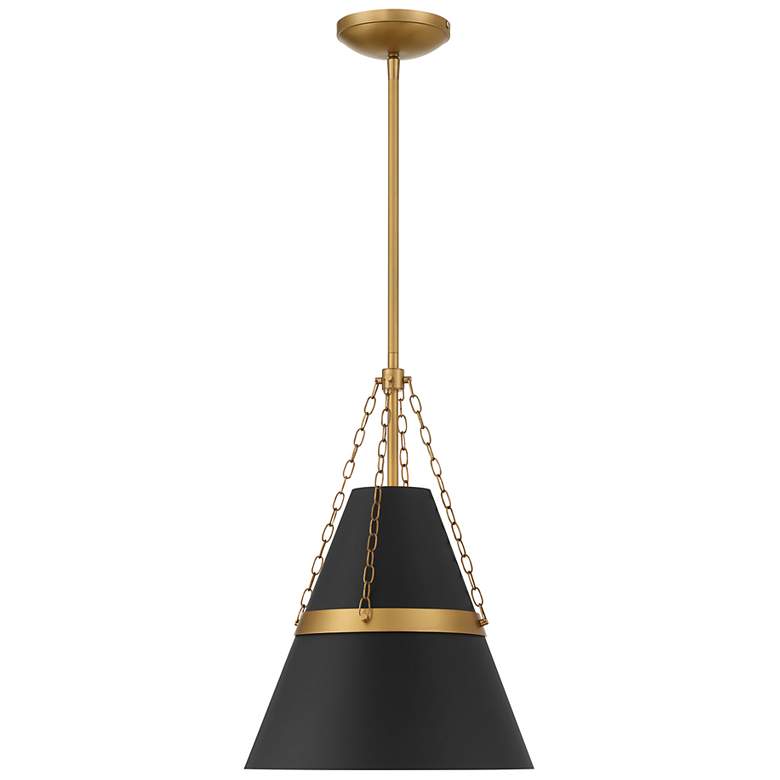 Image 3 Minka Lavery Springfield 1-Light 12-in Brass and Black Pending Lighting more views