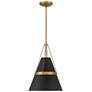3_Minka Lavery Springfield 1-Light 12-in Brass and Black Pending Lighting more views