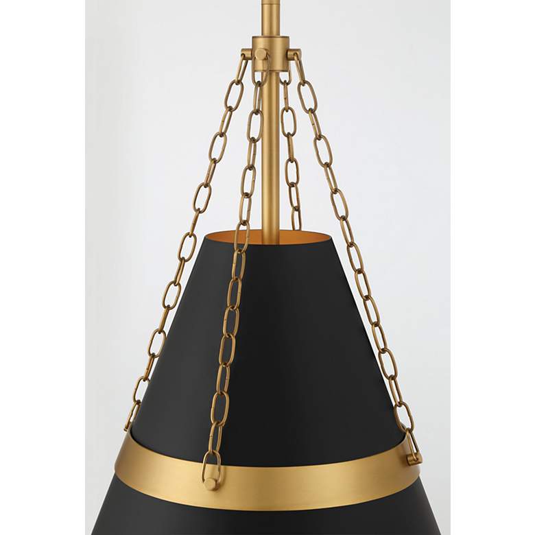 Image 4 Minka Lavery Springfield 1-Light 12-in Brass and Black Pending Lighting more views