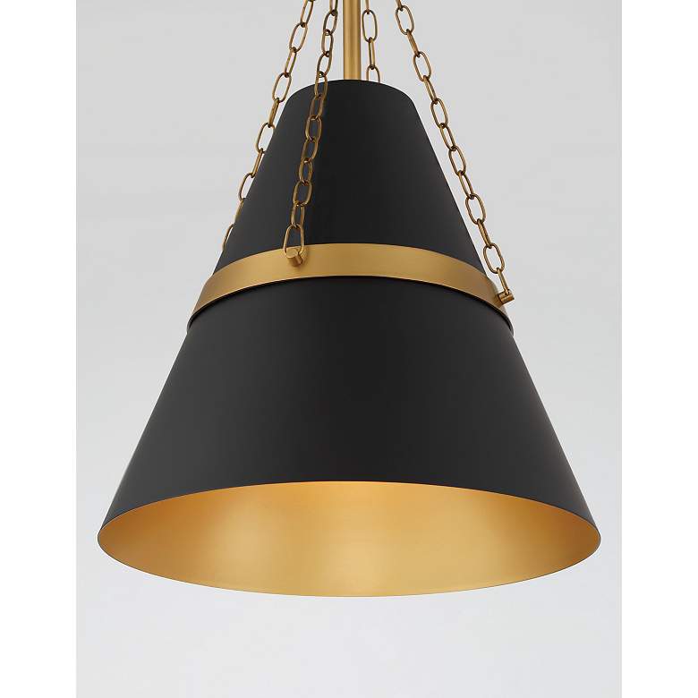 Image 5 Minka Lavery Springfield 1-Light 12-in Brass and Black Pending Lighting more views