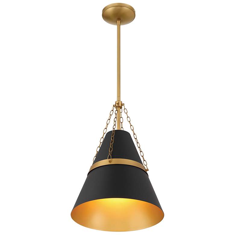 Image 7 Minka Lavery Springfield 1-Light 12-in Brass and Black Pending Lighting more views