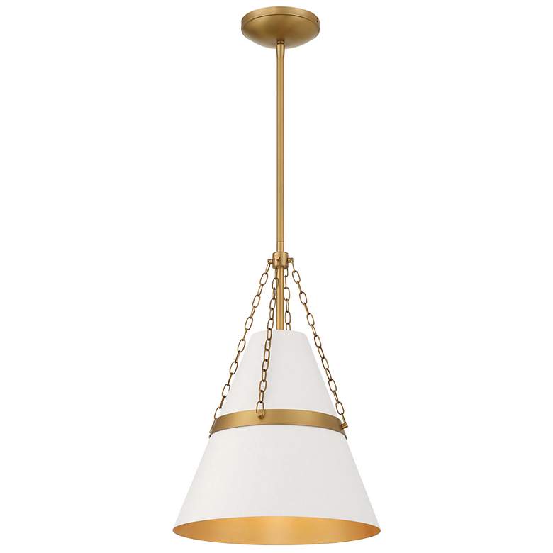 Image 1 Minka Lavery Springfield 1-Light 12-in Brass and Cream Pending Lighting