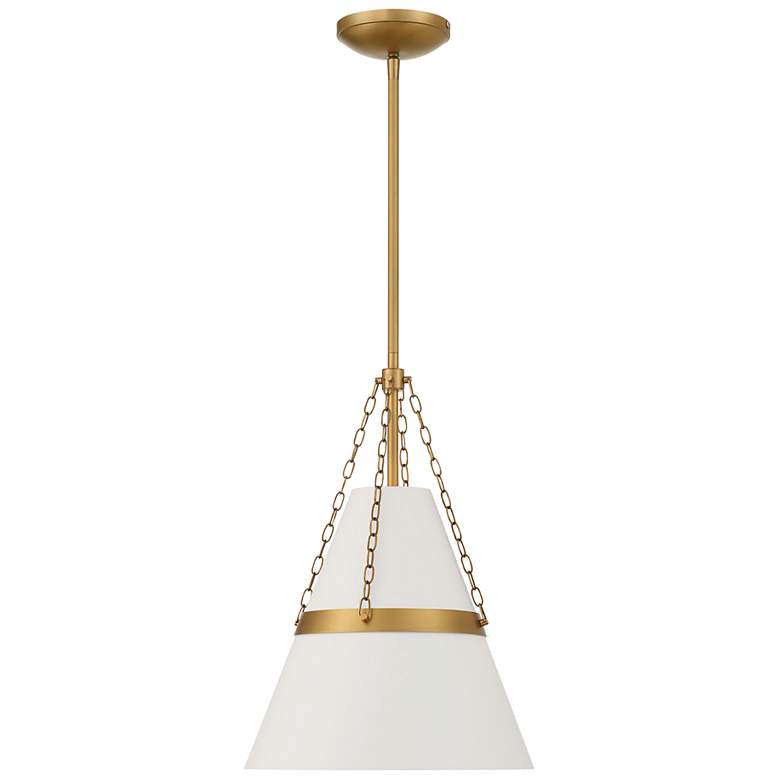 Image 3 Minka Lavery Springfield 1-Light 12-in Brass and Cream Pending Lighting more views
