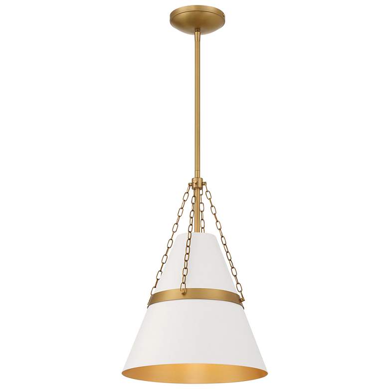 Image 7 Minka Lavery Springfield 1-Light 12-in Brass and Cream Pending Lighting more views