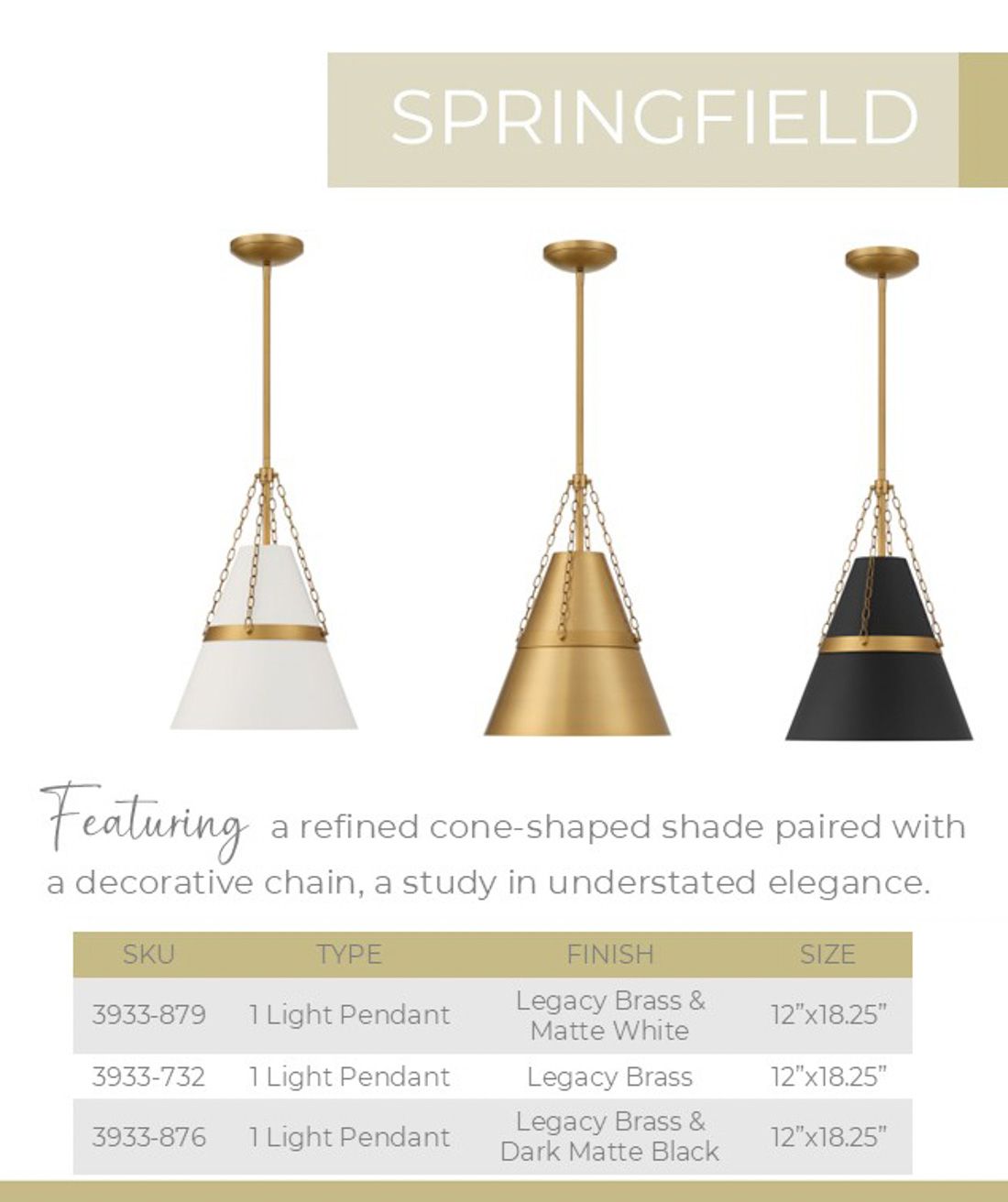 Minka Lavery Springfield 1-Light 12-in Brass and Cream Pending Lighting