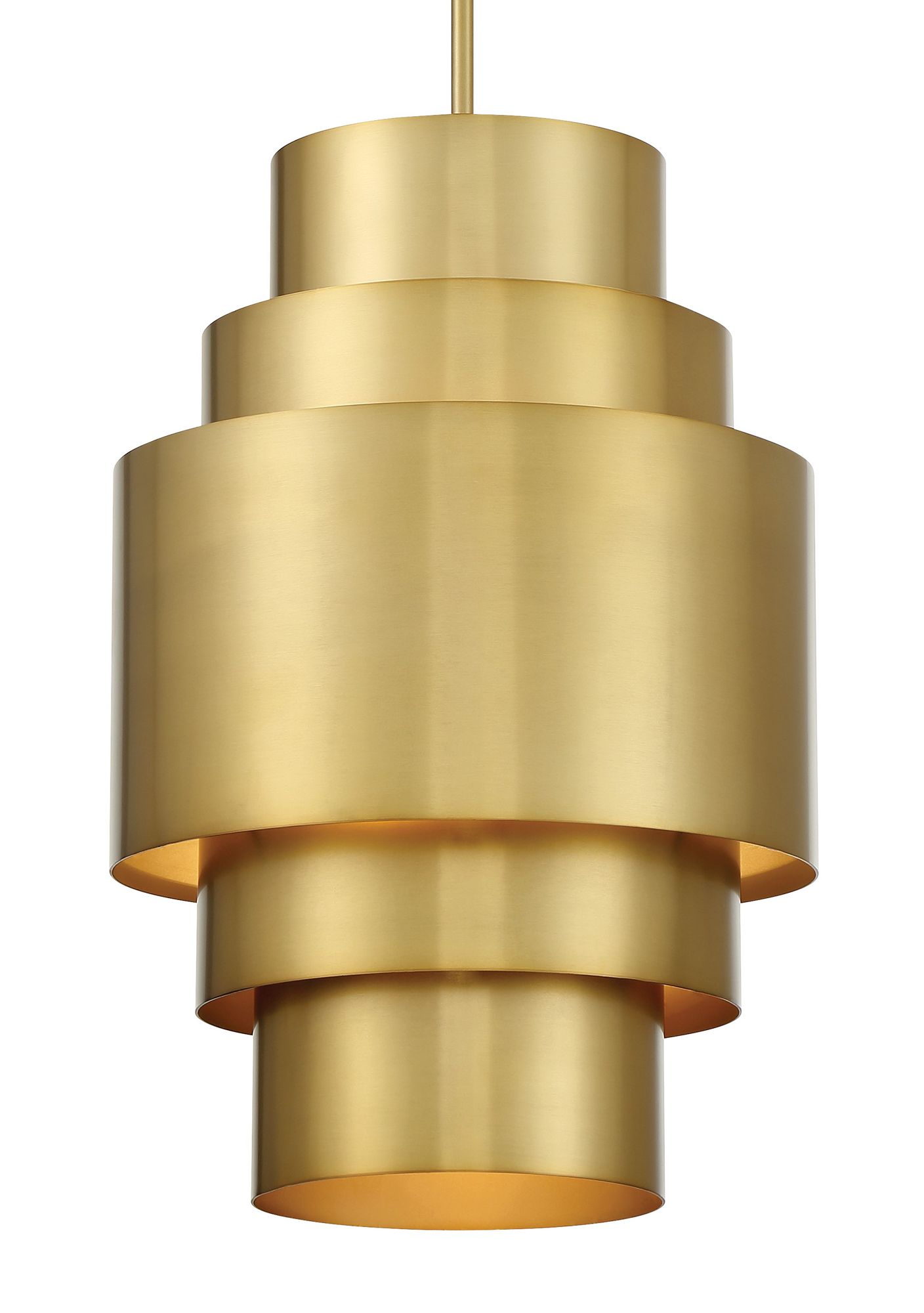 Image 3 Minka-Lavery Spyglass Terrace 3-Light Soft Brass Pendant with Shade more views