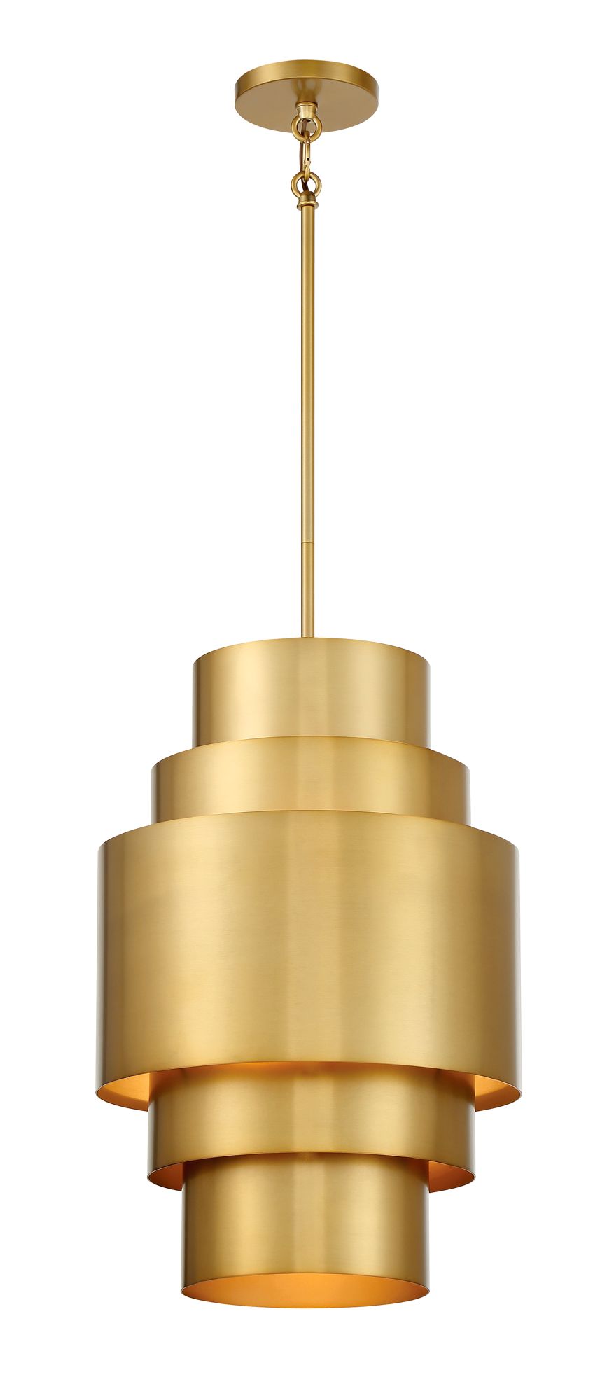 Image 6 Minka-Lavery Spyglass Terrace 3-Light Soft Brass Pendant with Shade more views