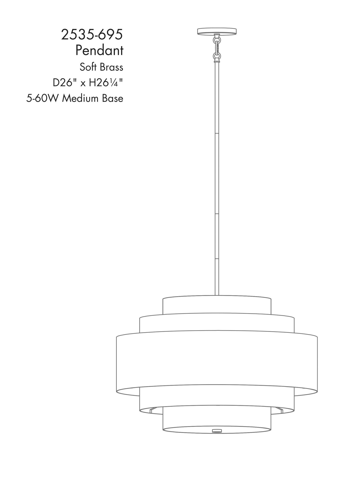 Image 6 Minka-Lavery Spyglass Terrace 5-Light Soft Brass Pendant with Shade more views