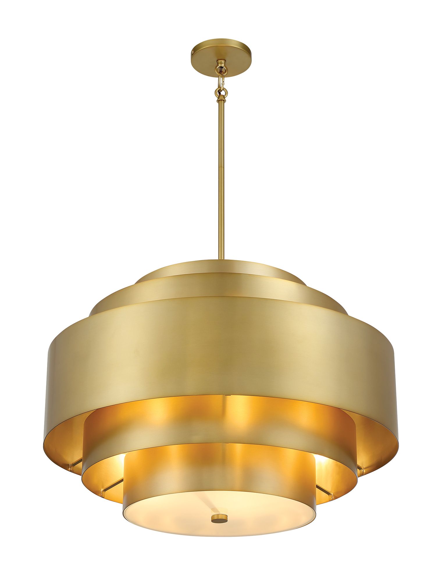 Image 7 Minka-Lavery Spyglass Terrace 5-Light Soft Brass Pendant with Shade more views