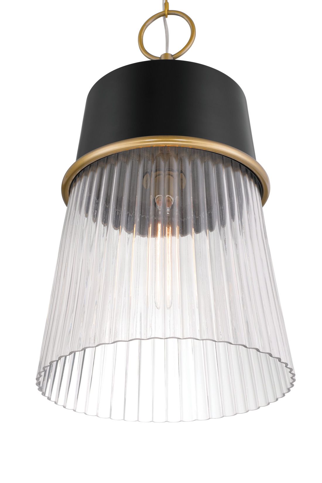 Minka Lavery Stamford 1-Light 13-in Brass and Matte Black Pendant Light