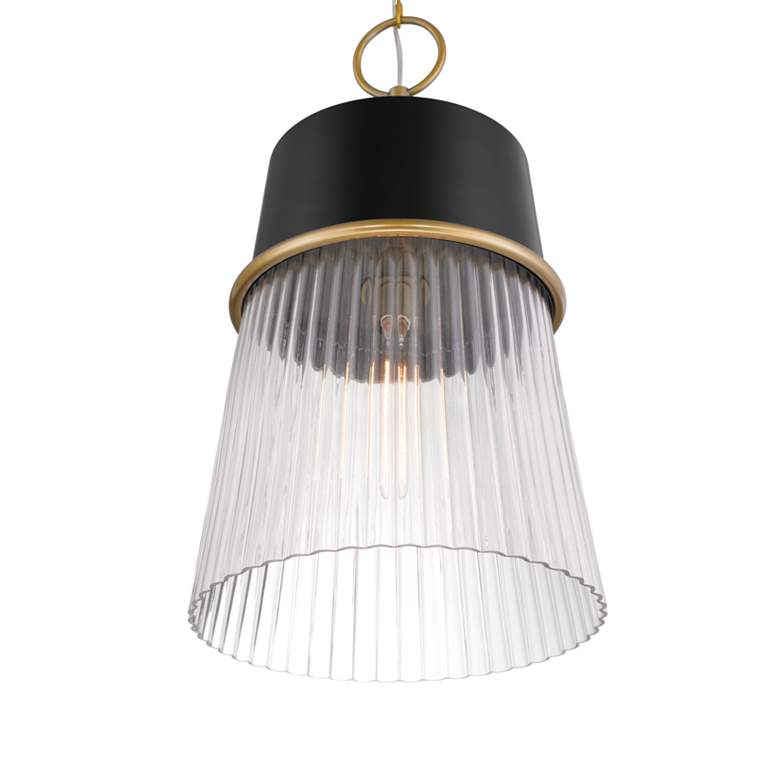 Image 4 Minka Lavery Stamford 1-Light 13-in Brass and Matte Black Pending Lighting more views