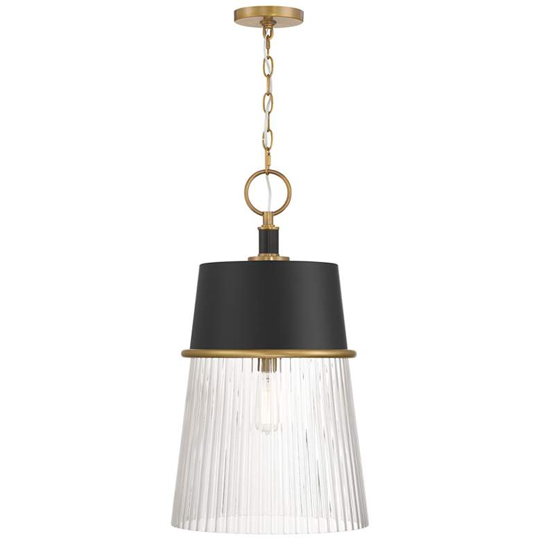 Image 3 Minka Lavery Stamford 1-Light 15-in Legacy Brass and Black Pending Lighting more views