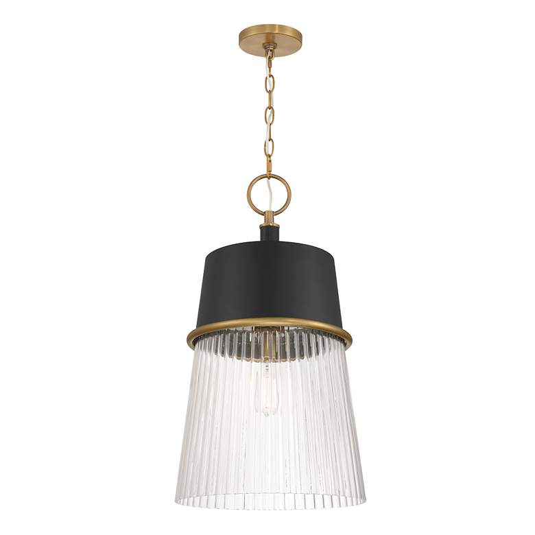 Image 6 Minka Lavery Stamford 1-Light 15-in Legacy Brass and Black Pending Lighting more views