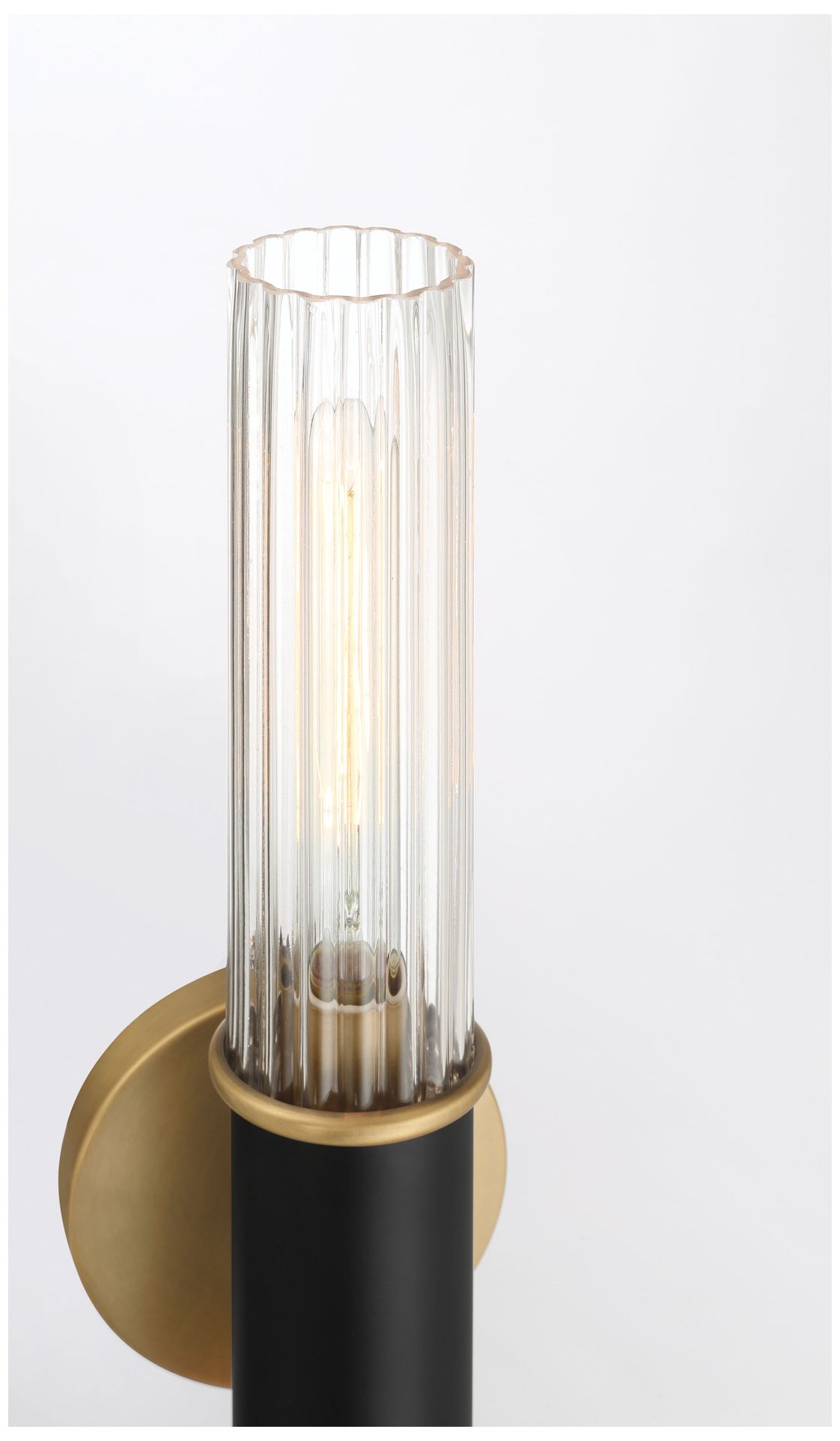 Minka-Lavery Stamford 2-Light Black and Legacy Brass Wall Sconce with Shade