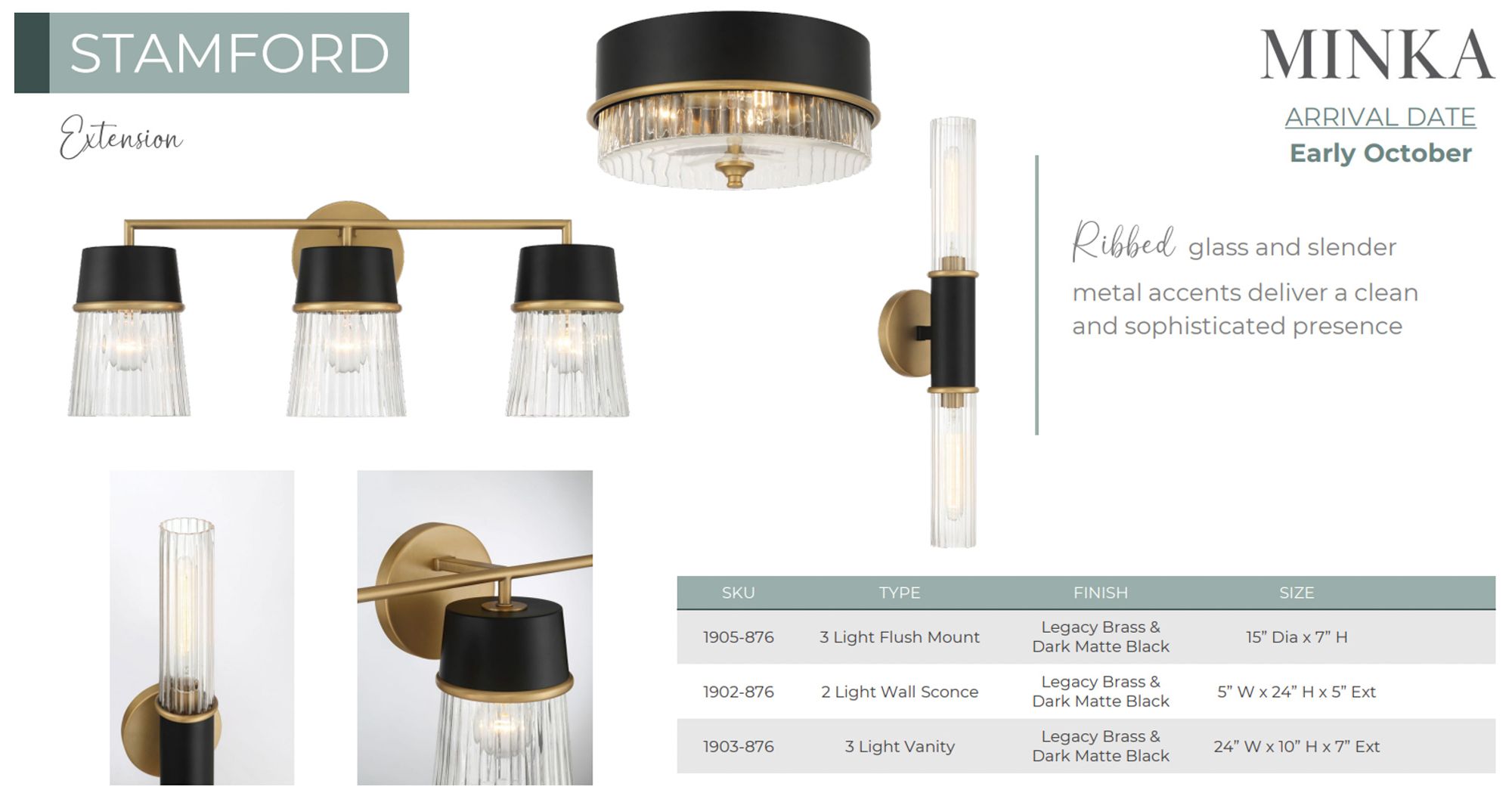 Minka-Lavery Stamford 2-Light Black and Legacy Brass Wall Sconce with Shade