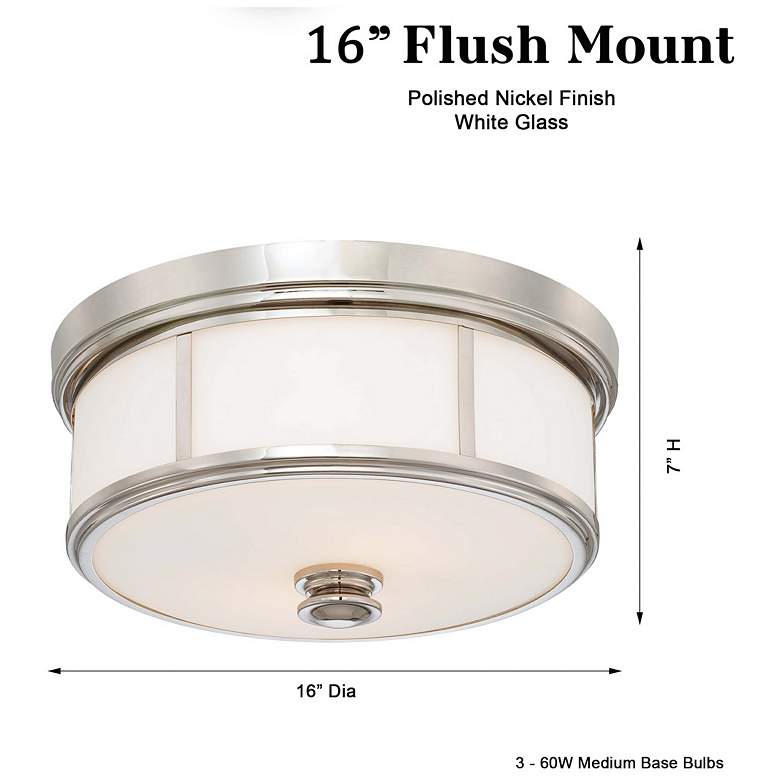 Image 6 Minka Lavery Stassi 16" Wide Polished Nickel Opal Drum Ceiling Light more views