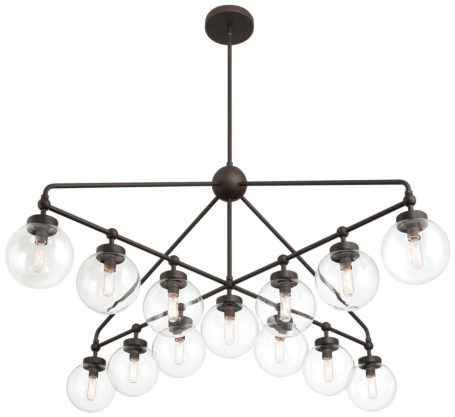 Minka-Lavery Stella 13-Light 52-in Dark Bronze Chandelier with Glass Shades