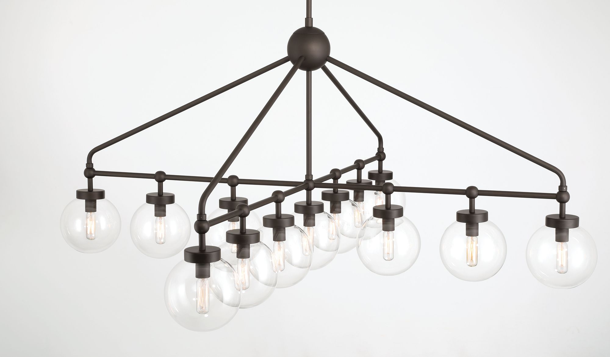 Image 6 Minka-Lavery Stella 13-Light 52-in Dark Bronze Chandelier with Glass Shades more views
